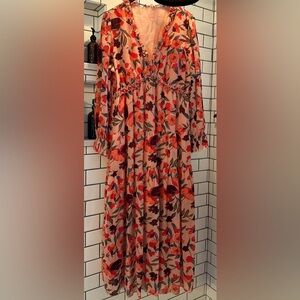 Boho Long Sleeve Floral Maxi Dress